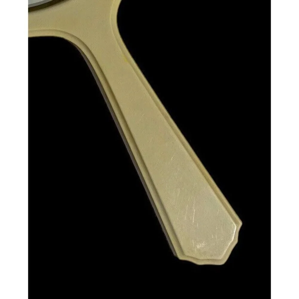 Vintage Pyralin Celluloid Hand Held Mirror Oval Vanity Mirror with Beveled Glass - Picture 3 of 6